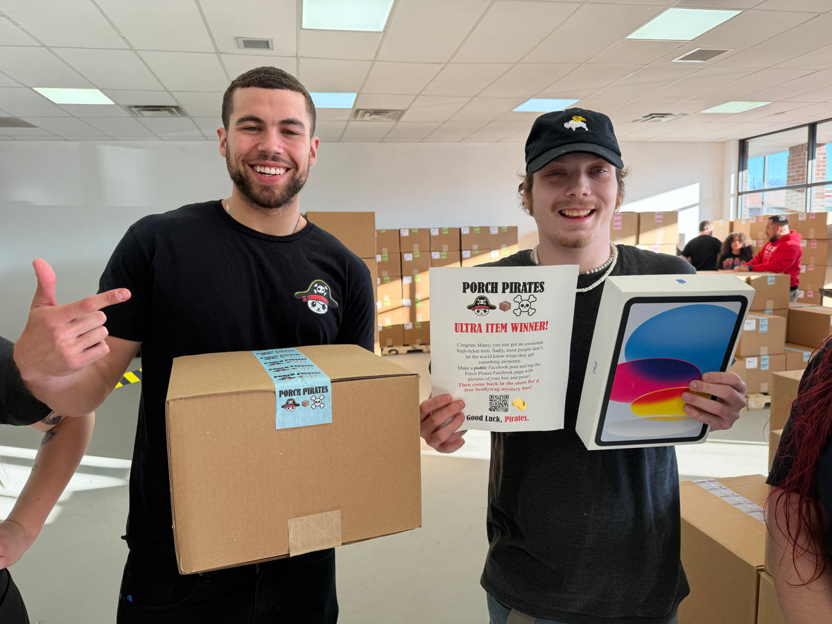 The Classic Liquidation Mystery Box - Silver Tape Apple Product Chance Box Porch Pirates