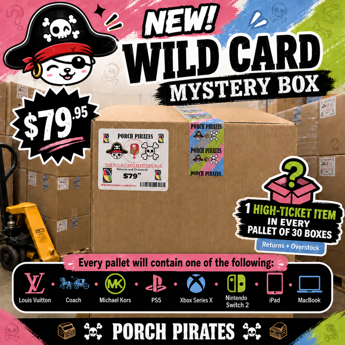 The Wild Card Mystery Box - Chance at Everything Box Porch Pirates