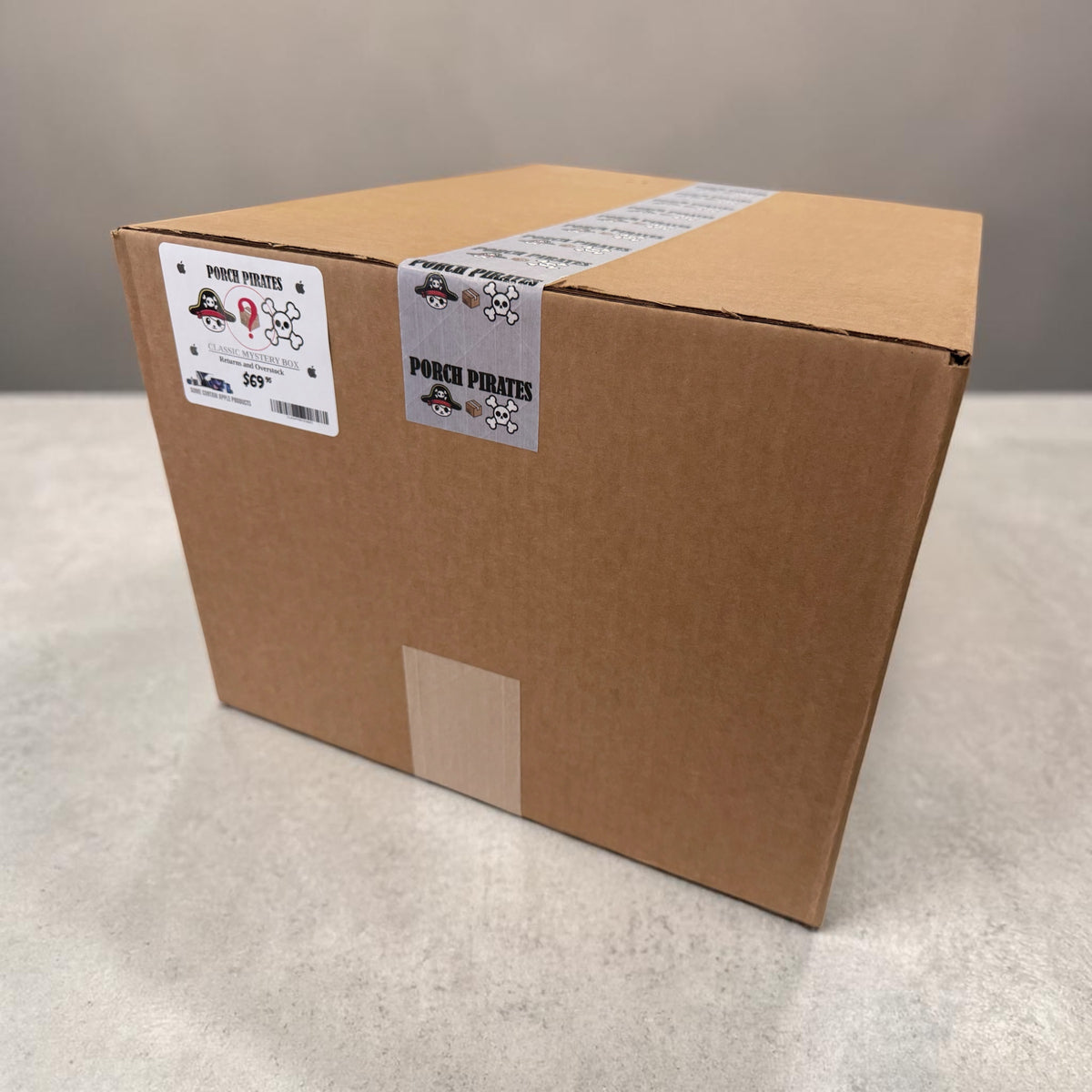 The Classic Liquidation Mystery Box - Silver Tape Apple Product Chance Box Porch Pirates