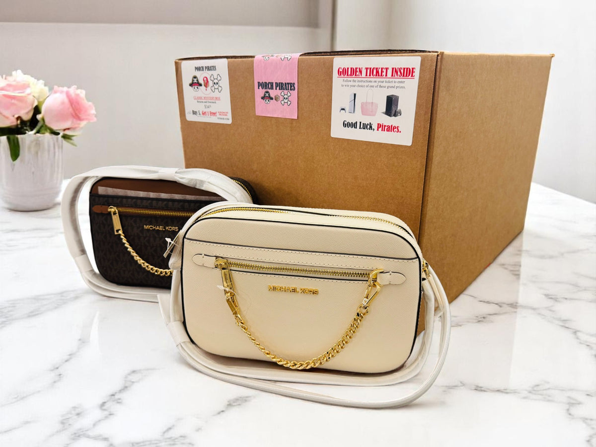 The Classic Liquidation Mystery Box - Pink Tape Designer Purse Chance Box Porch Pirates
