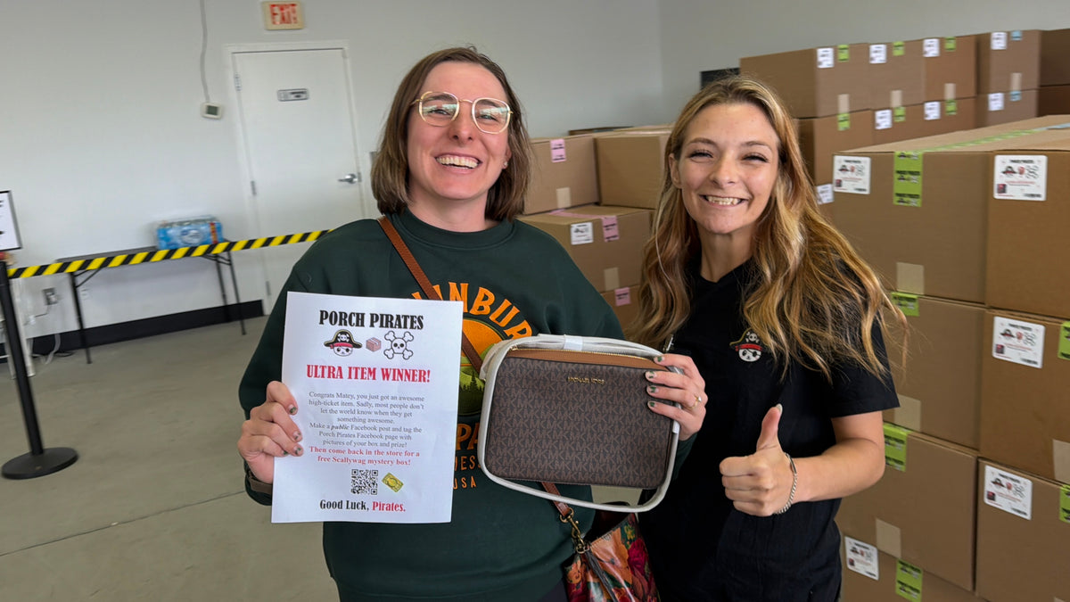 The Classic Liquidation Mystery Box - Pink Tape Designer Purse Chance Box Porch Pirates