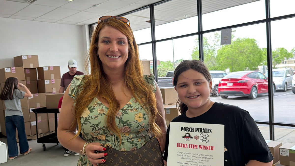 The Classic Liquidation Mystery Box - Pink Tape Designer Purse Chance Box Porch Pirates
